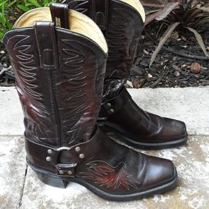 Shepler's Brown Cowboy/Motorcycle Harness Boots